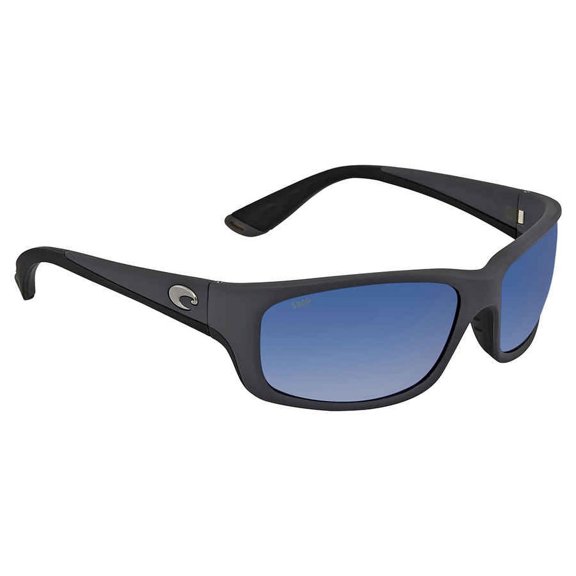 Costa Del Mar Men's Jose Polarized Rectangular Sunglasses, Matte Grey/Blue Mirrored Polarized-580P, 62 mm