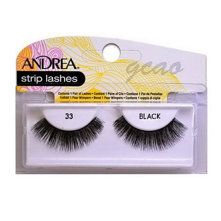Andrea Lashes Strip Style 33, Black, 1 Set, 2 Pack