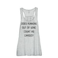 thumbnail image 1 of Thread Tank Does Running Out Of Wine Count As Cardio Women's Sleeveless Flowy Racerback Tank Top Sport Grey X-Large, 1 of 5