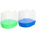 thumbnail image 1 of Raindrops 2Pcs Hanging Parrot Bath Cube Plastic Bird Bathtub for Cage Assorted Color, 1 of 7