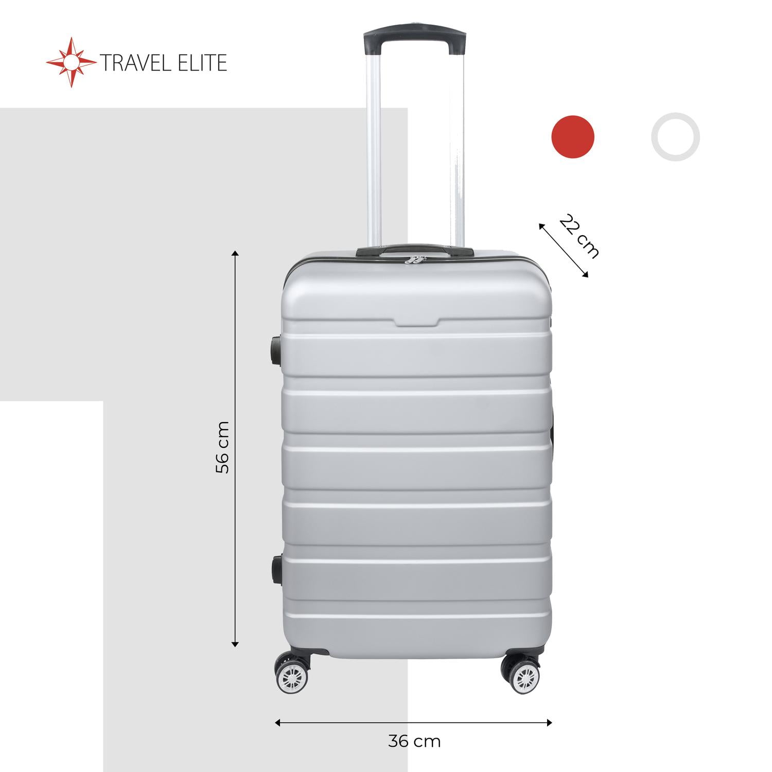 Cuanto Mide Maletas De Viaje Talla L Maleta Chica Travel Elite 20 Pulgadas  Con Candado Medidas 56 Cm X 36 Cm X 22 Cm Soporta 10 Kg Gris Unitalla