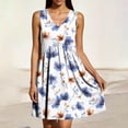 thumbnail image 5 of VBVC Women's Floral Sleeveless Tank Dress,V-Neck Empire Waist Swing Dress For Women,Ladies Casual Loose Fit Summer Dress with Pockets,Multicolor,S-2XL, 5 of 8