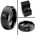 thumbnail image 4 of Metallic Black Gamer Tungsten Valentines Mom Jewelry Mens Promise Ring Gifts for Her Birthday, 4 of 7