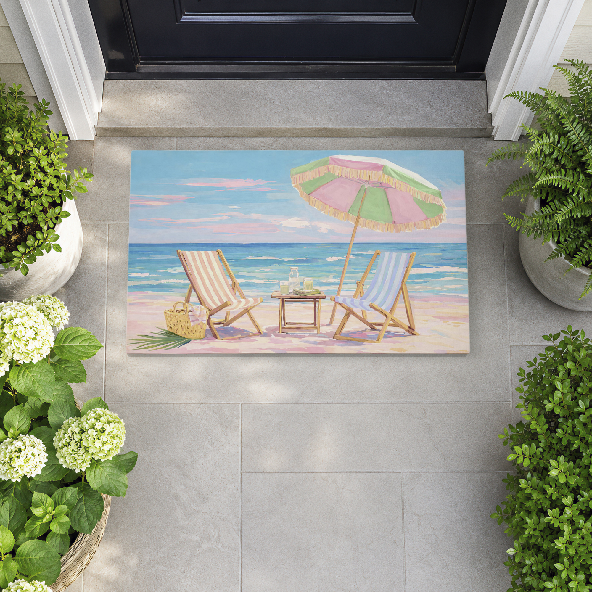 Stupell Industries Drinks By The Sea Printed Outdoor Door Floor Mat, design by Ziwei Li