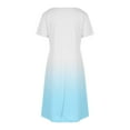 thumbnail image 4 of Summer Dresses for Women 2025 Loose V Neck Short Sleeve Casual T Shirt Dress Cute Gradient Sundress with Pockets, 4 of 7