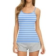 thumbnail image 2 of Bvxeep Women's Sleeveless Crew Neck Striped Printed Tank top Crew Neck Tank Top, 2 of 7