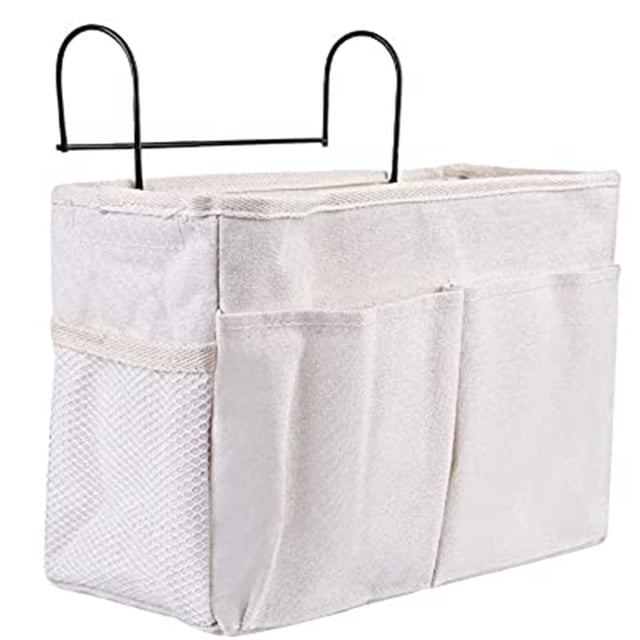 Auriculares, auriculares bluetooth, auriculares inalámbricosBolsa de cama con marco de alambre Organizador de cama Litera Bolsa colgante Bolsa de almacenamiento para libros Revistas Auriculares