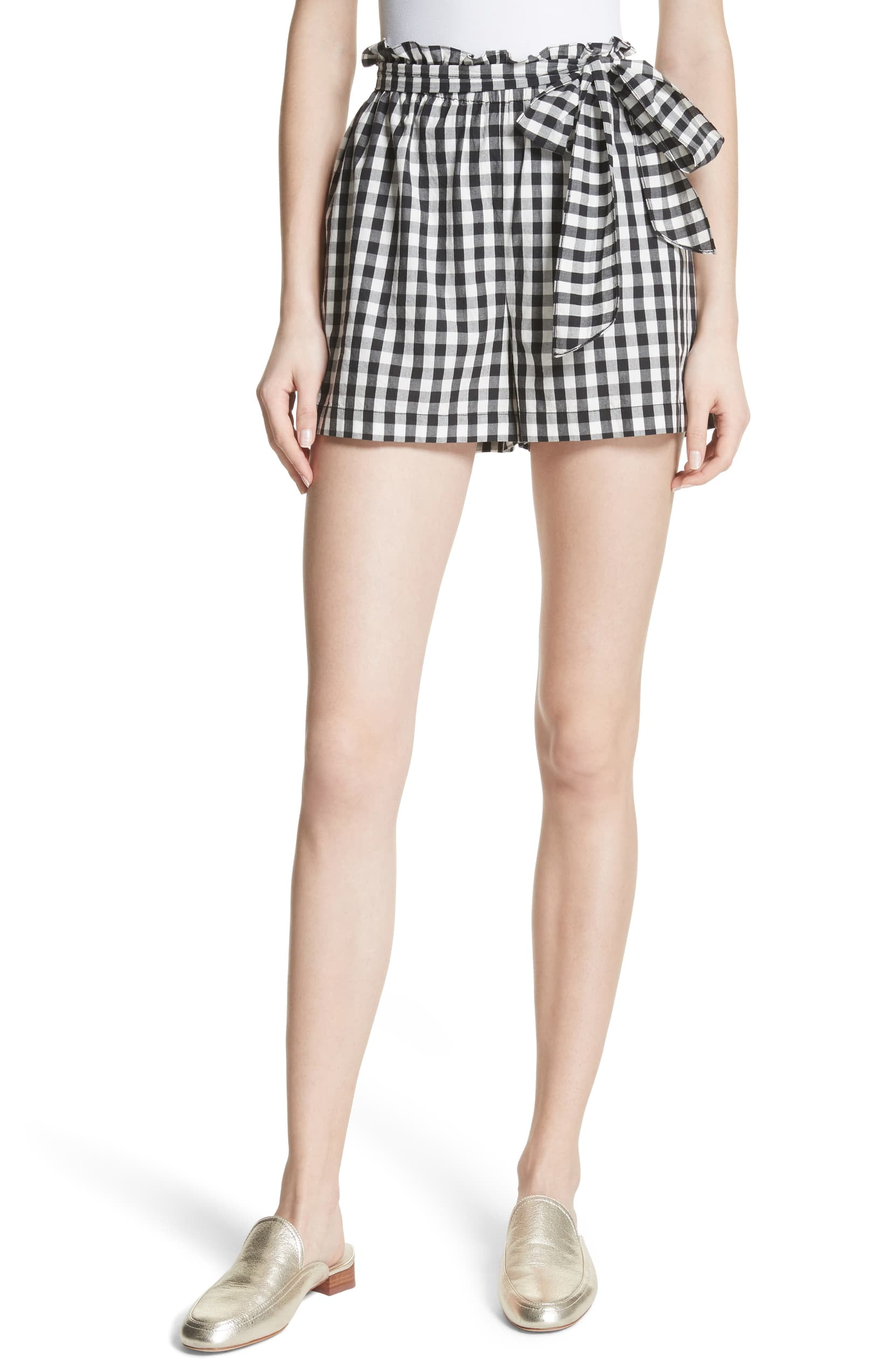 high waisted gingham shorts