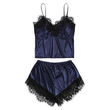 

fvwitlyh Pajamas Chemise for Women Women Set Lace V-Neck Sleepwear Pajamas Silk Shorts Skimpy Pajamas for Thick Women