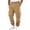 Camel, variant on Men's Fleece Cargo Sweatpants Drawstring Elastic Waist and Bottom Multi-Pocket Active Athletic Casual Pants