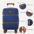 thumbnail image 5 of Gowill 4 Piece Luggage Set 27/23/19/14 inch Hardshell Lightweight Carry-on and Checked Suitcase with Spinner Wheels.Navy Tan, 5 of 12