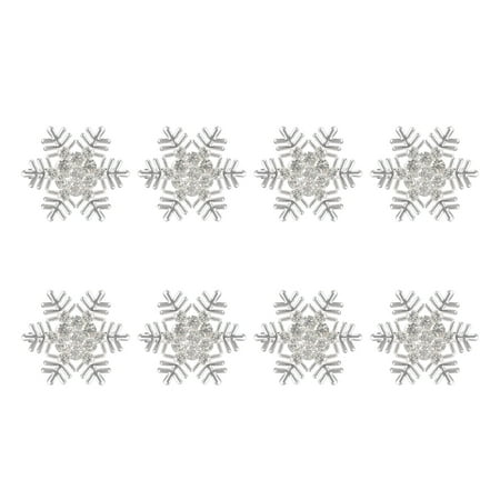 

NUOLUX 8PCS Christmas Snowflake Napkin Rings Fashion Diamante Serviette Buckles Decoration for Banquet Party Dinner Table