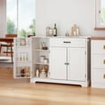 thumbnail image 4 of Asofer 42" Kitchen Storage Cabinet, Sideboard Buffet with 3 Doors & 1 Drawer & 8 Shelves, White, 4 of 8
