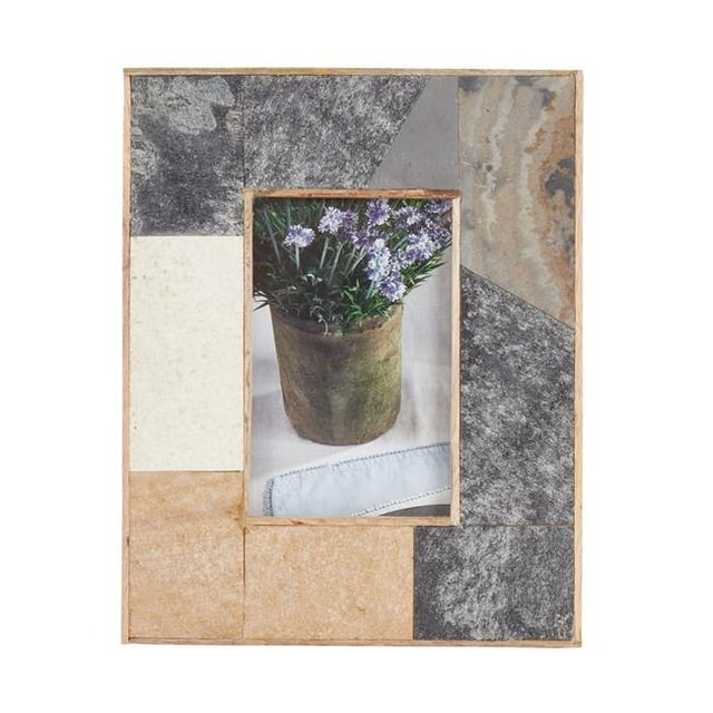 Saro Lifestyle PF236.M46 4 x 6 in. Slate Fragment Picture Frame, Multi Color
