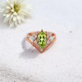 thumbnail image 3 of JEWELRYTREASURE 12x6 mm / 1.5 Ct Peridot Wedding Ring Set Opal Diamond Cluster Bridesmaid Jewelry for Women August Birthstone Art Deco Gift for Her, 3 of 7