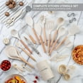 thumbnail image 4 of Country Kitchen 38-Pc Cooking Utensils Set Silicone Spatula & Kitchen Gadgets, Khaki, 4 of 7