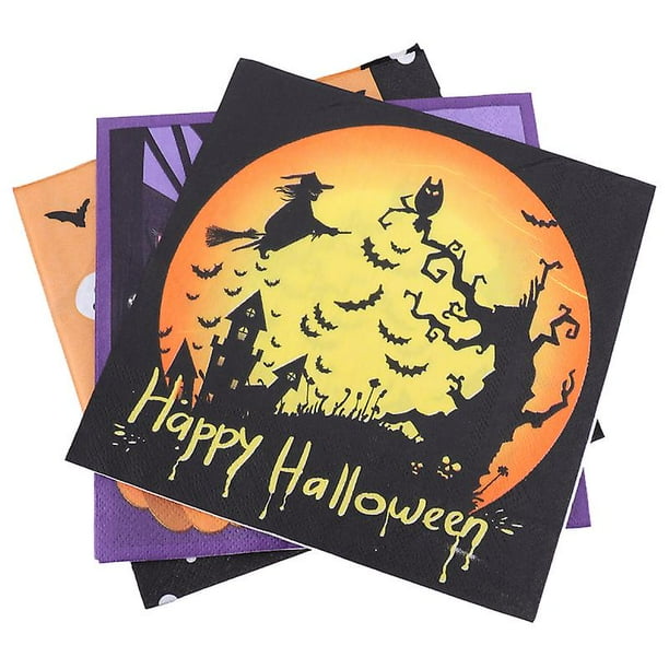 Paquete de 3 servilletas de fiesta de Halloween para decoraciones de Halloween