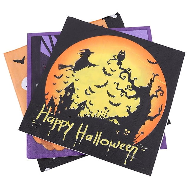 Paquete de 3 servilletas de fiesta de Halloween para decoraciones de Halloween
