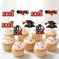 thumbnail image 5 of FastXmas 6Pcs Class of 2026 Graduation Cupcake Topper - Celebrate Graduation Day with Tindobewan Glitter Congrats Grad Cupcake Picks Decorations(Black with Gold,Different sizes), 5 of 5