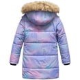 thumbnail image 2 of Chrisuno Girl's Long Down Puffer Coats Lightweight Outwear Winter Hooded Insulated Kids Puffy Jacket Pink(Ombre) 4/5, 2 of 5