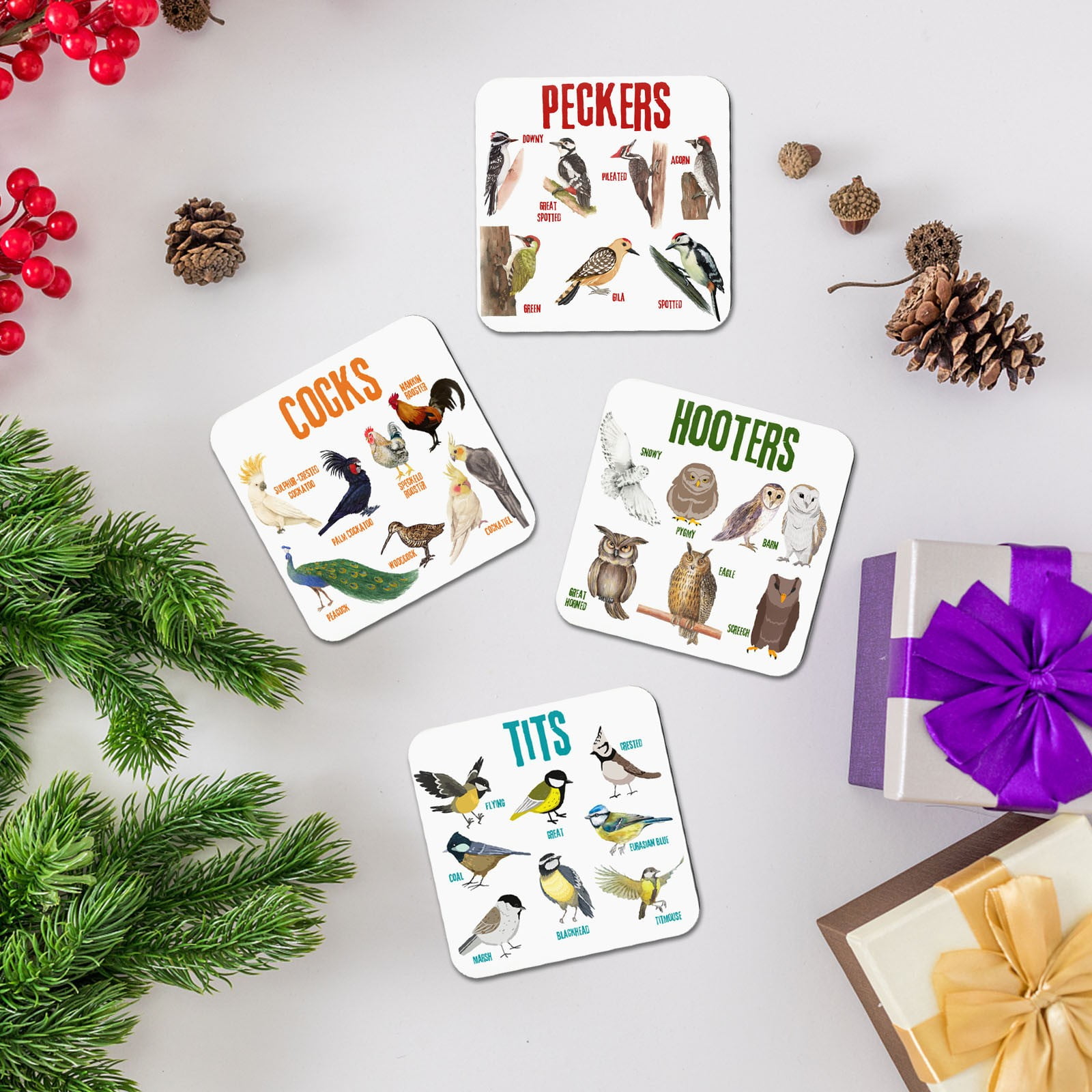 Set Of 6 Bird Themed Placemats Bird Table Mat Dining Table