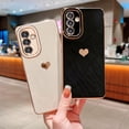 thumbnail image 4 of Samsung Galaxy S23 FE 5g 6.4" Phone Case with Luxury Electroplate Cute Side Love Heart Cover Full Camera Protection Soft Silicone Anti-Fingerprint Shockproof Cover Bumper (Black), 4 of 12
