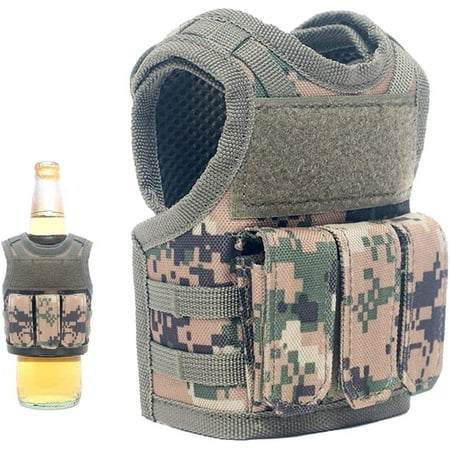 AIMTYD Mini Tactical Vest Bottle Beer Vest Molle with Adjustable Straps ...