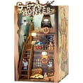 thumbnail image 1 of Kit de rincón de libros DIY, modelo de libro de madera 3D, rompecabezas, kit de construcción, inserto de estantería, decoración, adorno de mesa para el hogar, 1 of 10