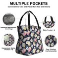thumbnail image 3 of Pioneer Flower Floral Print Pattern Drawstring Lunch Bag Women - Drawstring Lunch Bag Insulated for Work Office - Stain-Resistant Large Lunchbags for Women with Multi-Pockets, 3 of 6
