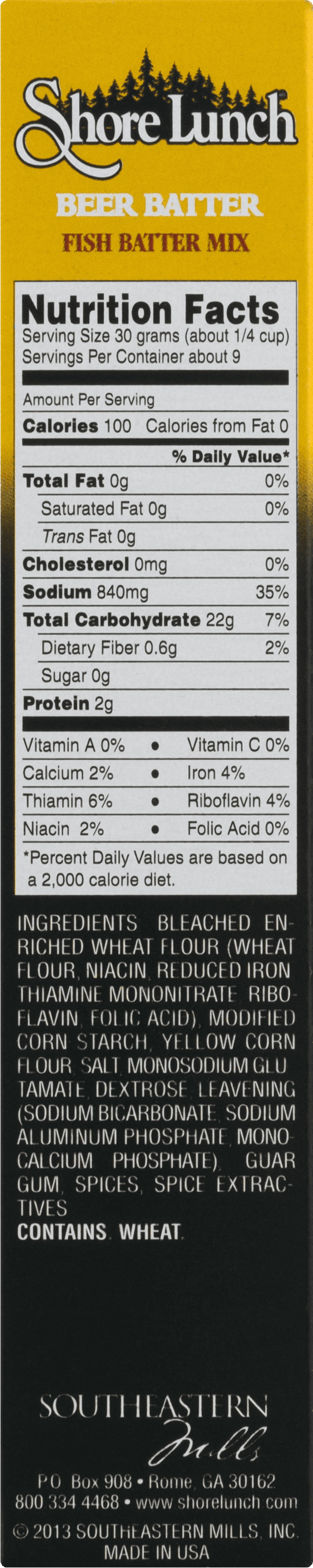 Shore Lunch Beer Batter Batter Mix, 9 oz, for Crispy Fried Fish, Chicken, and Vegetables