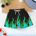 thumbnail image 2 of Cethrio Boys Beach Shorts, Relaxed Fit Fashion Elastic Waist Stretchy Board Shorts Mint Green Size 12-13T, 2 of 7