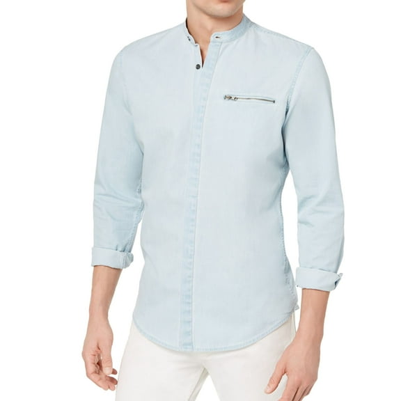 I.N.C Mens Drome Button Up Shirt, Blue, Small