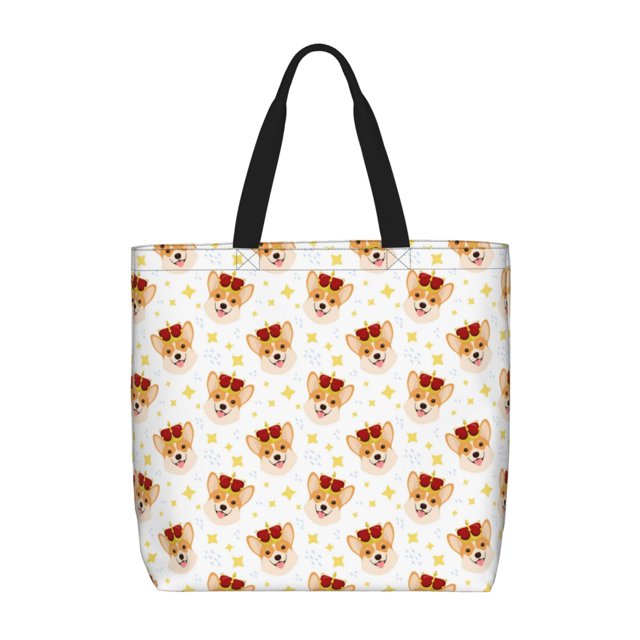 Easygdp Funny Corgi Bolsa Tote para Mujer, Bolso de Hombro para Trabajo, Playa, Viajes, Compras y Supermercado