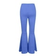 thumbnail image 4 of Qulqfy Women Flare Pants Bell Bottom Plus Size Casual Bootcut Plain Blue Pants XL, 4 of 5