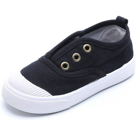 

Boy s Girl s Canvas Light Weight Slip-On Sneakers Running Shoe