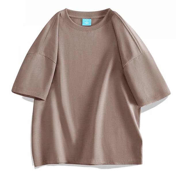 pstuiky camisetas para hombre, Blusa informal de manga corta con cuello redondo y color liso para hombre camisetas de hombre xl