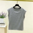 thumbnail image 2 of FAIWAD Womens Summer Tops Crew Neck Sleeveless Ribbed Knit Shirts Solid Color Casual Crop Top, 2 of 9