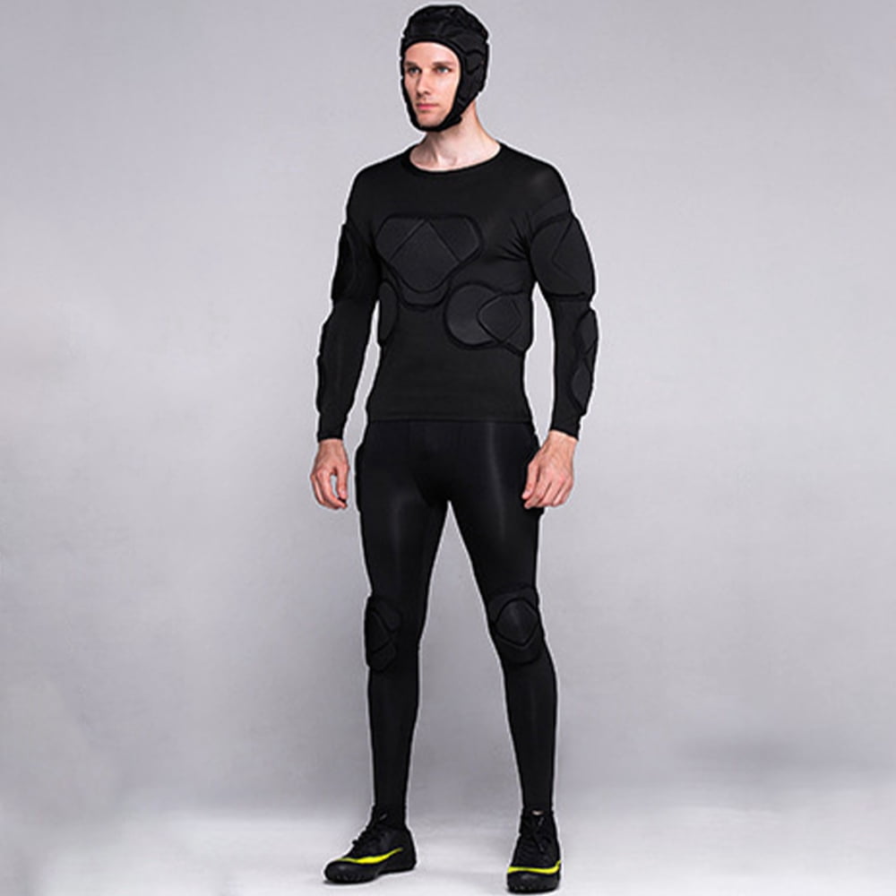 liilaimic Padded Shirt Breathable Soccer Goalie Pants Soft Helmet Head Protector Headgear for Soccer Paintball