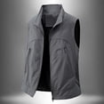 thumbnail image 5 of YFNNUP Big and Tall Men's Golf Vest Lightweight Casual Sleeveless Jacket Outerwear Windproof Water Resistant Grid Lining Vests with Zipper Pockets Dark Gray,XL, 5 of 7
