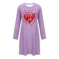 thumbnail image 4 of Taqqpue Valentines Nightgowns for Women Crew Neck Night Shirt Soft Sleepwear Heart Printed Cotton Night Gown Long Sleeve Sleepshirts, 4 of 6