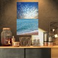 thumbnail image 1 of Fasting Moving Clouds Over Blue Beach - Modern Beach Canvas Art Print, 1 of 3