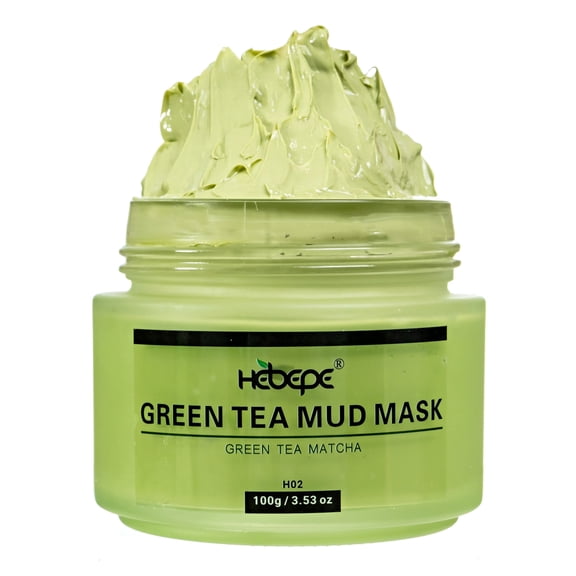 Hebepe Matcha Green Tea Facial Mud Mask with Aloe Vera, Deep Cleaning