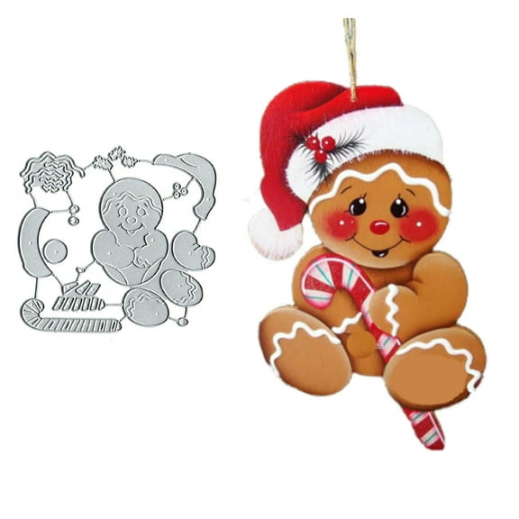 Christmas Candy Gingerbread Man Metal Cutting Die Cuts, Gingerbread Man Embossing Stencils DIY Crafts Cards Cutting Dies Cuts for DIY Embossing Card Making Photo Decorative Paper Dies Scrapbooking