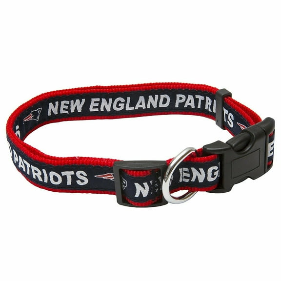 Pets First NFL New England Patriots Dog Collar - Heavy-Duty, Durable & Adjustable Football Collar for Dogs/ CATS - Medium