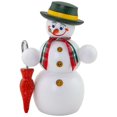 thumbnail image 1 of German incense smoker snowman, height 15 cm / 6 inch, original Erzgebirge by Seiffener Volkskunst, 1 of 9
