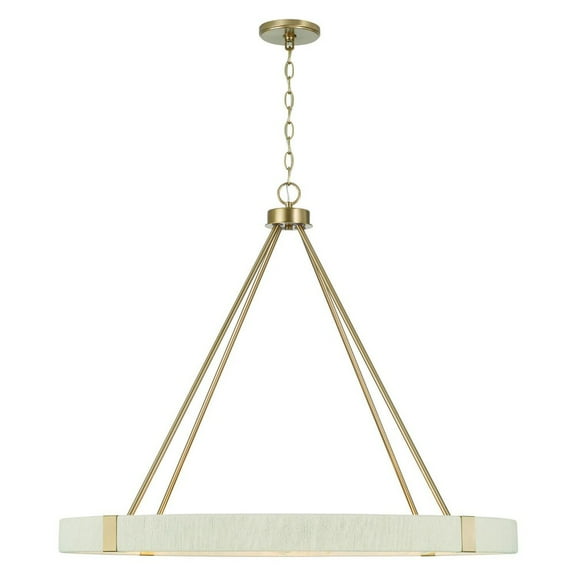 Capital Lighting 449881MA Delaney Modern Hand-Wrapped Rope Round Chandelier, 8-Light 480 Total Watts, 30" H x 36" W, Matte Brass