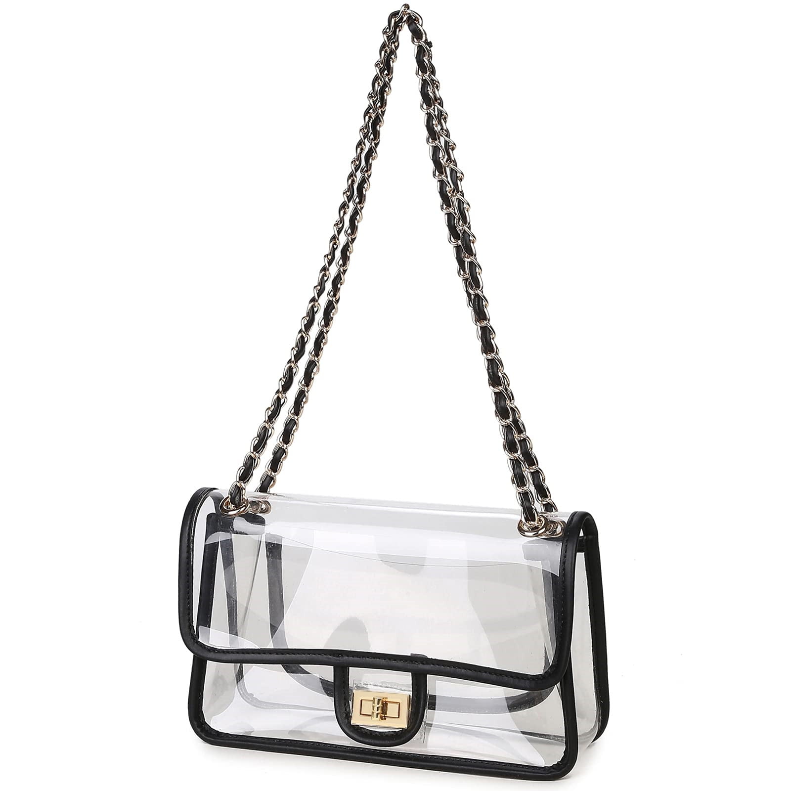 Lollanda Clear Crossbody Bag Clutch Purse Crossbody PVC Clear Bag for  Concerts Festival Sports 