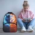 thumbnail image 3 of POLERO Wolf Pattern Large Capacity Backpack for School Sport, Multi-Pocket Adjustable Shoulder Strap Polyester Schoolbags, 3 of 10