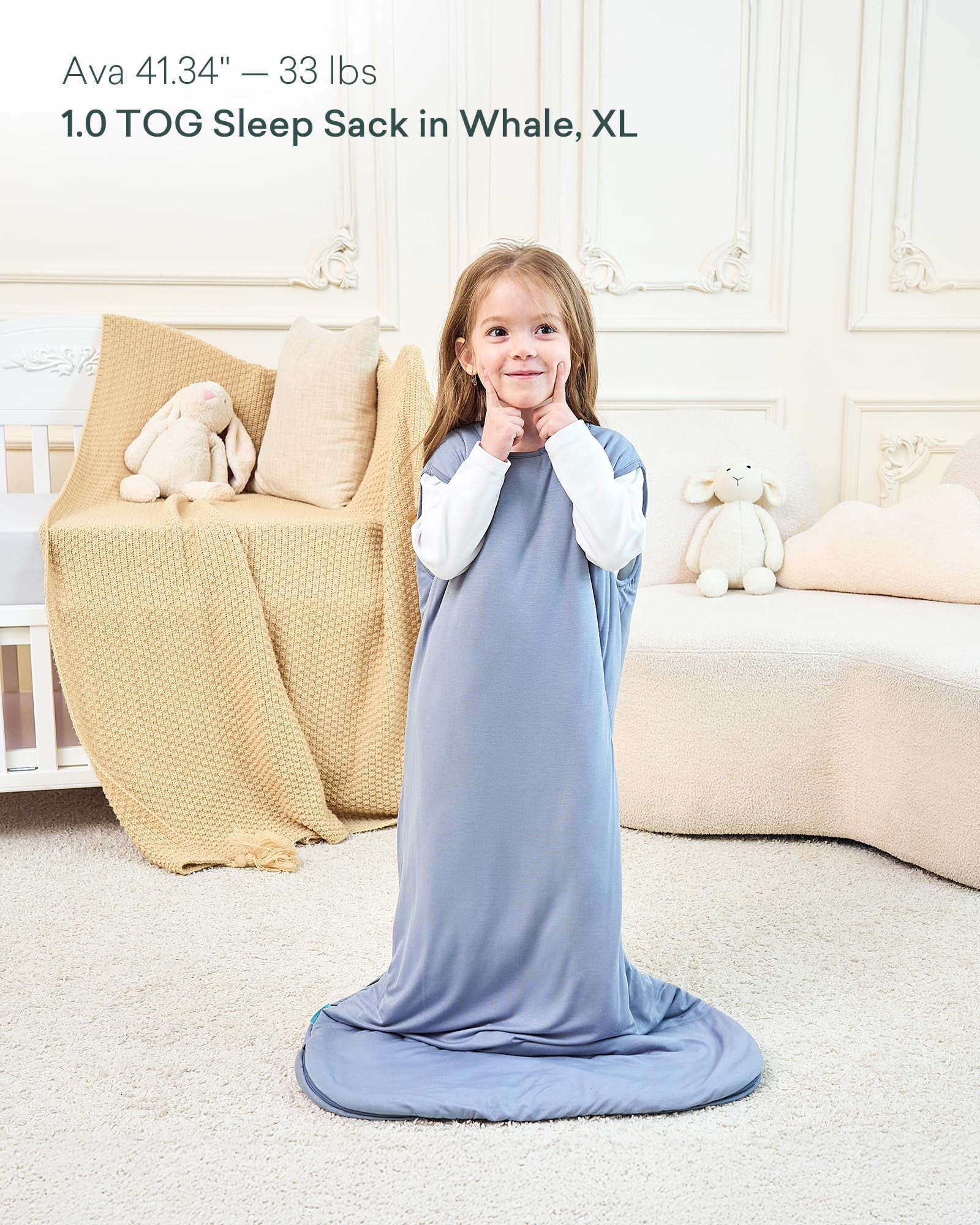 Supersoft Sleep Sack 1.0 TOG, Premium Bamboo Viscose Baby Sleeping Bag 2-Way Zipper Sleep Sack Baby Wearable Blanket