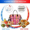 thumbnail image 4 of OBREWU Red and Orange Modern Art Geometric Women's Insulated Leakproof Large Lunch Bag, Oxford Cloth, 4 of 7